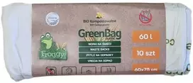 Grandininis pjūklas Kompostuojami ir Biologiškai Skaidūs Šiukšlių Maišai 60 L, 10 vnt – FROGGY (GREENBAG)