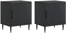 Šalia lovos spintelė 2 pcs Juoda 43 x 34,5 x 50 cm