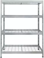 Ar Shelving 4 lygių metalinė lentyna/maks.lygio apkrova 300kg Rivet Wire 1800x1200x450mm pilka