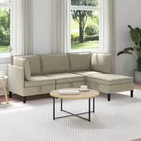 Sofa Svetainės baldų komplektas 4 vnt. Smėlio Audinys