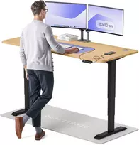 Elektrinis reguliuojamo aukščio stalas Desktronic HomePro Juodas/Ąžuolas, 180x80cm, Dvigubas motoras, USB ir USB-C įkrovimo lizdai