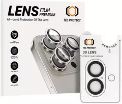 Grūdintas stiklas Tel Protect 3D Lens skirtas Apple iPhone 16/16 Plus juodas (objektyvui 2 vnt)