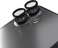 „Telforceone“ galinio fotoaparato objektyvo apsauga, skirta „iPhone 16 / 16 Plus“, juoda
