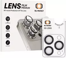 Grūdintas stiklas Tel Protect 3D Lens skirtas Apple iPhone 14 Pro/14 Pro Max violetinė (objektyvui 3 vnt)