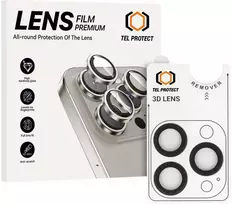 Grūdintas stiklas Tel Protect 3D Lens skirtas Apple iPhone 14 Pro/14 Pro Max juodas (objektyvui 3 vnt)