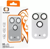 Apsauginis stiklas Tel Protect 95% AR+AF Full Metal Camera Protector on camera skirta Apple iPhone 17 Pro Max sidabrinis (camera island)