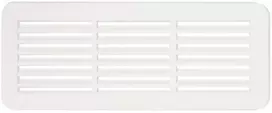 Plastikinės ventiliacijos grotelės durims VM15060, 150 x 60 mm, baltos sp., 2 vnt.