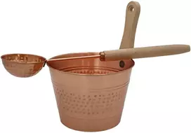 Pirties komplektas SAUNIA, varinis 4 l kubiliukas ir 38 cm samtis
