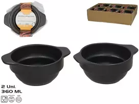 Užkandžių padažo indelis x2 360 ml 15,3x12,5x5,8 cm juodas, KITCHEN&GO