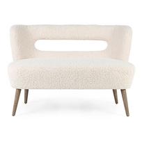 Kreminės spalvos sofa iš dirbtinio kailio 115 cm Cortina – Bizzotto