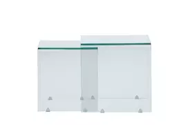 Telemark Side Table 42x42x42 cm, 36x36x39 cm - Clear Glass
