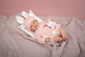 Arias Reborn lėlė kūdikėlis rožiniais rūbeliais Lucia 45 cm