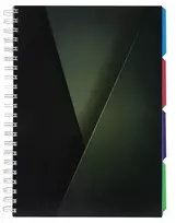 Bloknotas UNIVERSAL, Optima, A4, langeliais, 120 lapų, 70gsm, su spirale šone, plastikinis viršelis
