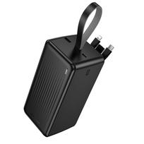 Borofone Power Bank 50000mAh BJ79C Clever – USB – with USB, Type C and Lightning cables juodos spalvos