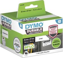 Dymo Authentic LabelWriter Durable Labels | 57mm x 32mm | White Poly | 800 Self-Adhesive Labels | High-Performance | For LabelWriter Label Makers