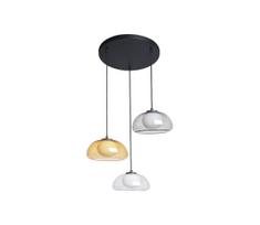ITALUX PND-54637-3-BK-SG-Kabantis šviestuvas ant virvių AINALE 3xG9/7W/230V juoda/skaidri/smėlinė/pilka