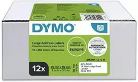 DYMO LW - Large Address Labels - 36 x 89 mm - S0722410 Permatomas Lipni spausdintuvo etiketė