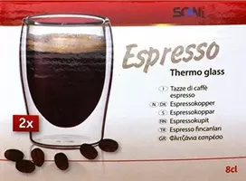 Scanpart ESPRESSO dvigubo stiklo stiklinės 2 x 80 ml