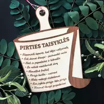 Graviruota medinė lentelė "Pirties taisyklės"