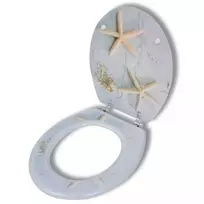 Klozeto sėdynė, juoda, MDF, jūros žvaigždžių dizainas