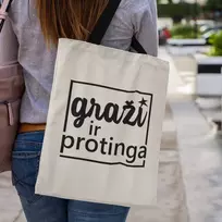 Medžiaginis maišelis "Graži ir protinga"
