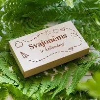 Medinė pinigų dėžutė "Svajonėms ir kelionėms"