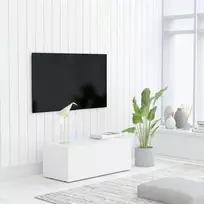 TV staliukas Televizoriaus spintelė, balta, 80x34x30cm, apdirbta mediena