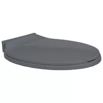 Klozeto sėdynė su soft-close mechanizmu, pilkos spalvos, ovali