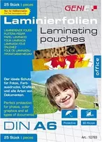 „Genie“ laminavimo plėvelė, 25 colių, A6 formato, laminavimo vokeliai