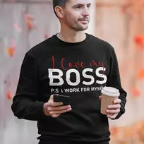 Džemperis "I love my Boss" (be kapišono)