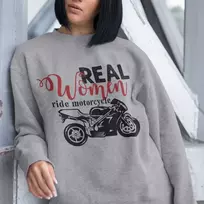 Džemperis "Real women ride motorcycle" (be kapišono)