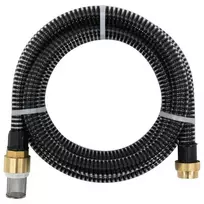Siurbimo žarna su žalvarinėmis jungtimis, juoda, 1,1", 5m, PVC