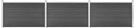 Tvoros segmentų rinkinys, juodos spalvos, 526x105cm, WPC