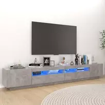 TV staliukas Televizoriaus spintelė su LED, betono pilka, 260x35x40cm
