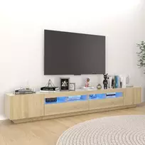 TV staliukas Televizoriaus spintelė su LED apšvietimu, ąžuolo, 260x35x40cm