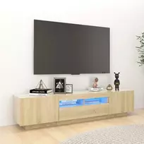 TV staliukas Televizoriaus spintelė su LED apšvietimu, ąžuolo, 180x35x40cm