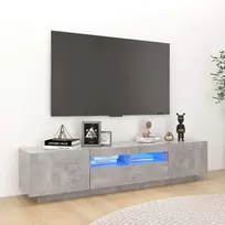 TV staliukas Televizoriaus spintelė su LED, betono pilka, 180x35x40cm