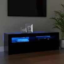 TV staliukas Televizoriaus spintelė su LED apšvietimu, juoda, 120x35x40cm