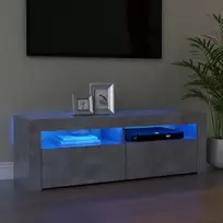 TV staliukas TV spintelė su LED apšvietimu, betono pilka, 120x35x40 cm