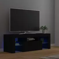 TV staliukas Televizoriaus spintelė su LED apšvietimu, juoda, 120x35x40cm