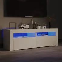 TV staliukas TV spintelė su LED apšvietimu, balta spalva, 120x35x40 cm