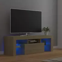 TV staliukas Televizoriaus spintelė su LED apšvietimu, ąžuolo, 120x35x40cm