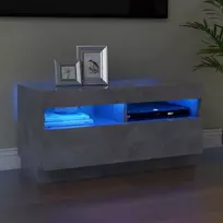 TV staliukas Televizoriaus spintelė su LED, betono pilka, 80x35x40cm