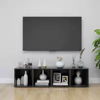 TV staliukas Televizoriaus spintelės, 4vnt., pilkos, 37x35x37cm, MDP