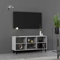 TV staliukas TV spintelė su metalinėmis kojelėmis, pilka, 103,5x30x50cm