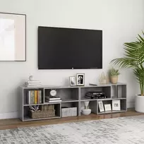 TV staliukas Televizoriaus spintelė, betono pilkos spalvos, 149x30x52cm, MDP