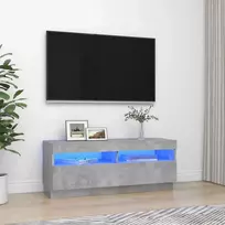 TV staliukas Televizoriaus spintelė su LED apšvietimu, pilka, 100x35x40cm