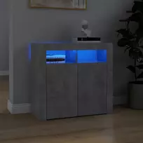 Šoninė spintelė su LED apšvietimu, betono pilka, 80x35x75cm