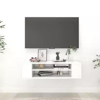 TV staliukas Pakabinama TV spintelė, balta, 100x30x26,5cm, mediena