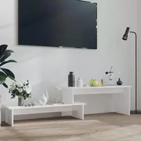 Televizoriaus spintelė, balta, 180x30x43cm, apdirbta mediena